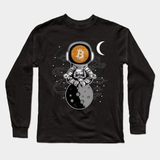 Astronaut BitCoin BTC To The Moon Crypto Token Cryptocurrency Wallet Birthday Gift For Men Women Kids Long Sleeve T-Shirt